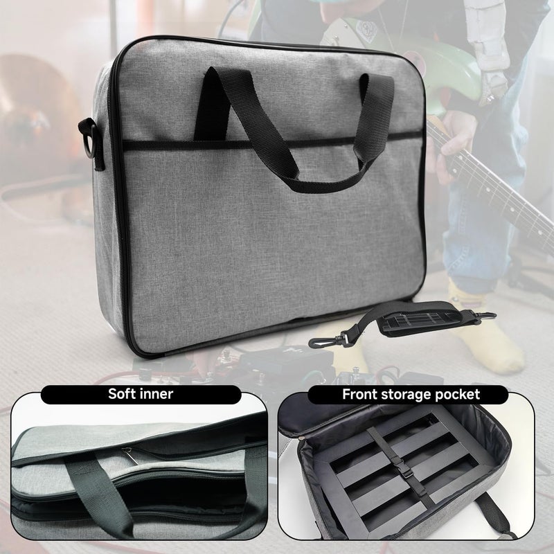 MIOTO 16”x12”Aluminum Alloy Guitar Pedal Board 1.6lb Super Light Medium Effect Pedalboard with Carry Bag - Image 4
